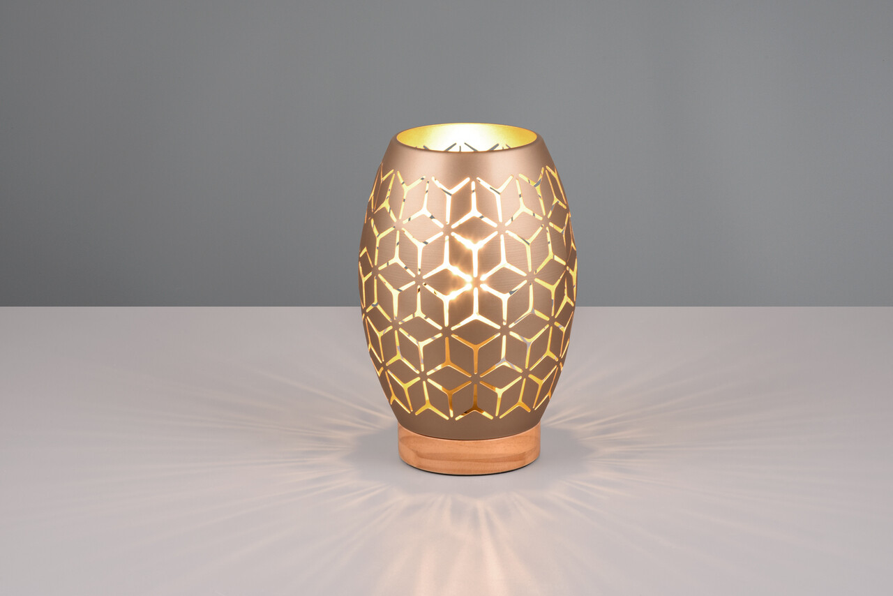 Lampa de masa Bidar, RL, 15x21.5 cm, 28W, 1x E27, metal, aramiu - imagine 3